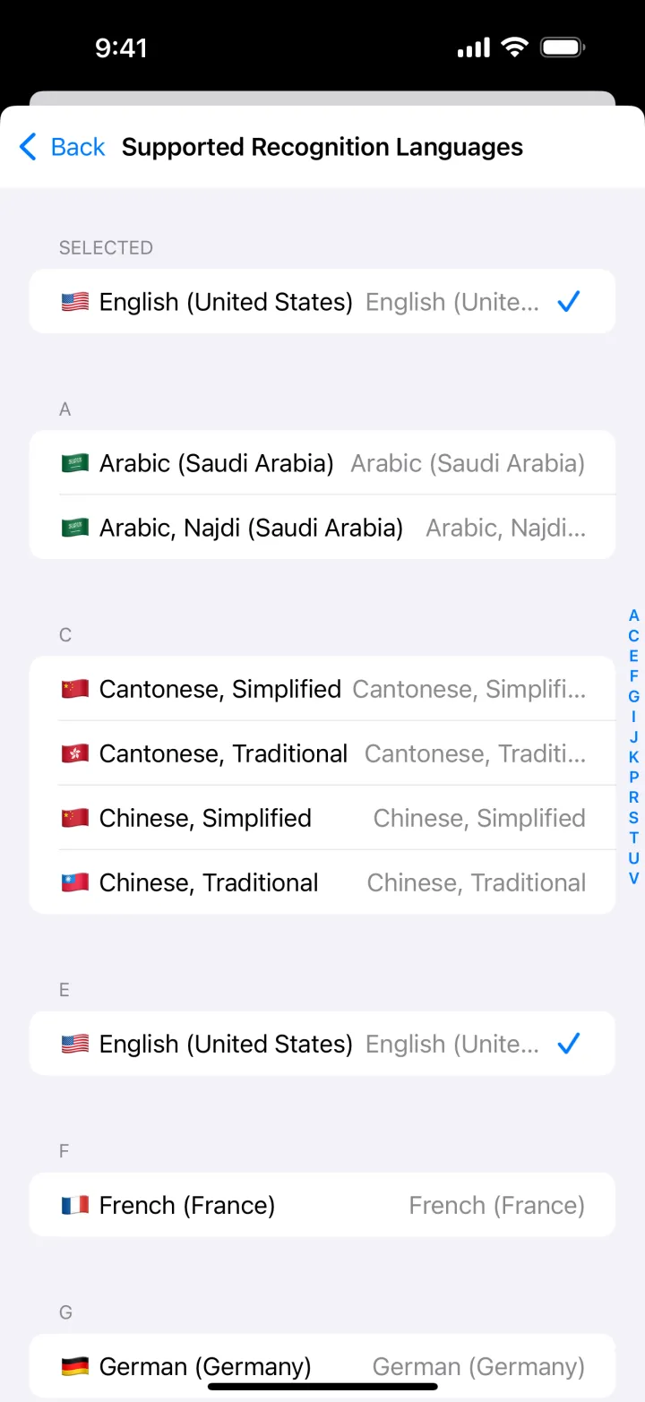 List of text recognition languages